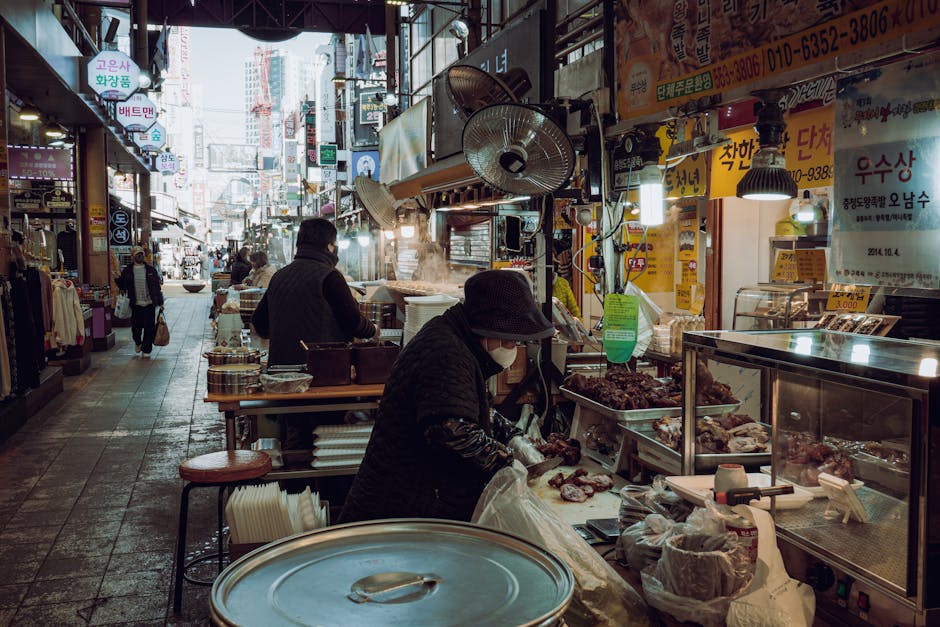 korean small city local market traditional village atmosphere