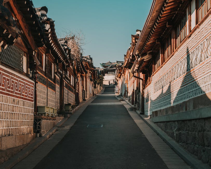 Korean small town alley traditional hanok village countryside travel