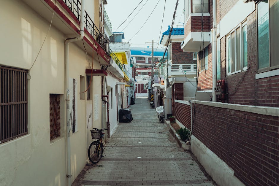 Korean countryside village travel, local alley exploration South Korea