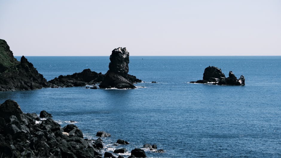 Korean sea stacks natural arch, Jeolla coastline hidden trail