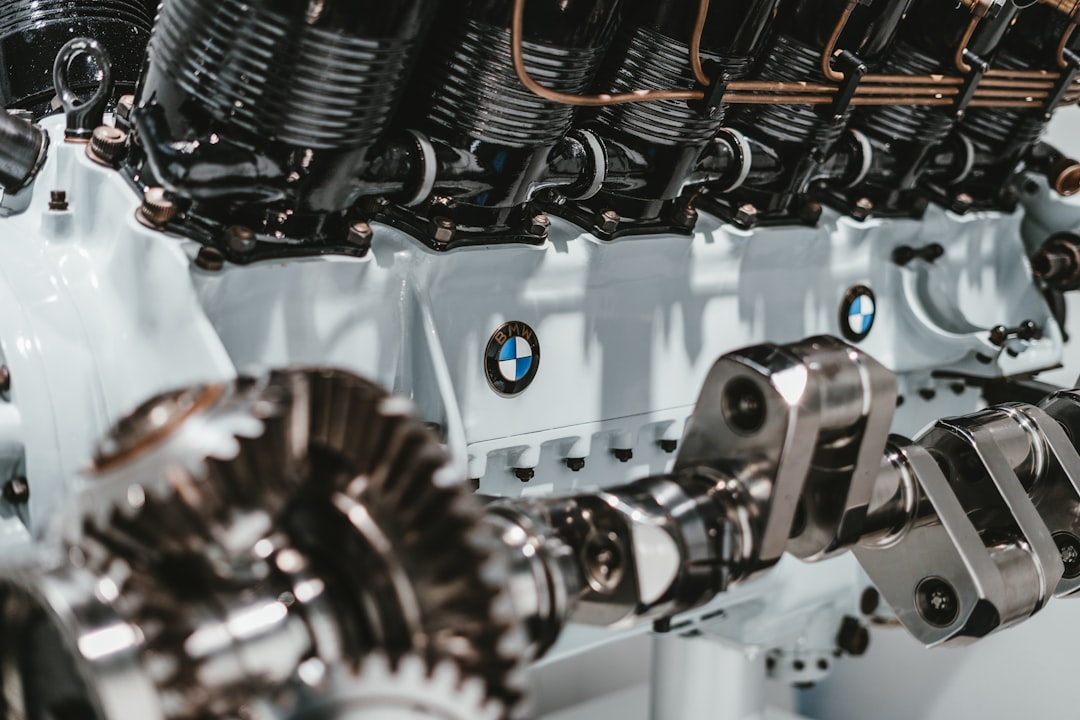 BMW engine bay turbocharged 4-cylinder, mechanical detail